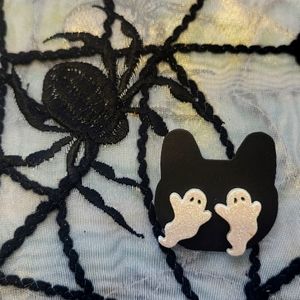 Handmade Kitschy Halloween Earrings - Baby Boo